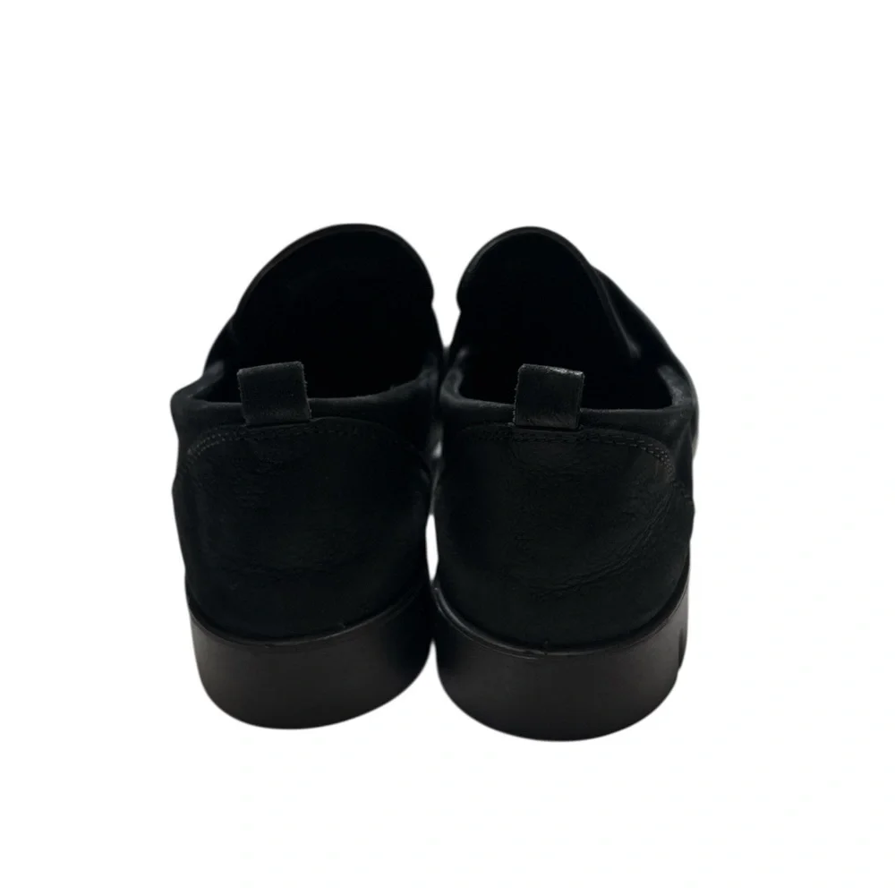 Ecco Bella Nubuck Women's Black Leather Loafers,Slip on,Size 7.5